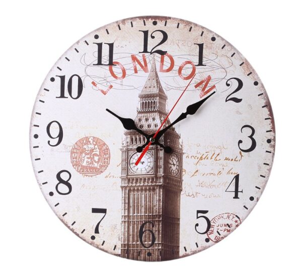 Horloge murale Vintage en bois - London